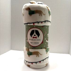 Spoiled Dog Pet Throw Blanket White Dachshund Scarves Sweaters Blanket 40x50 NWT